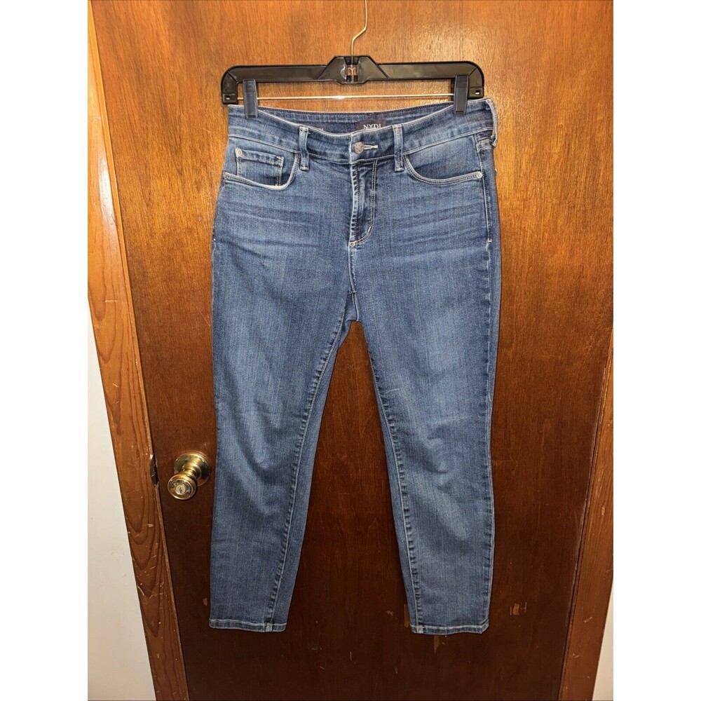 NYDJ Womens Alina Convertible Ankle Blue Denim Jeans Size 4P